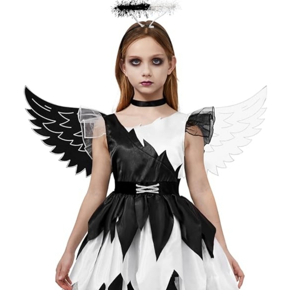 Black and White Angel Wing Kids Costume